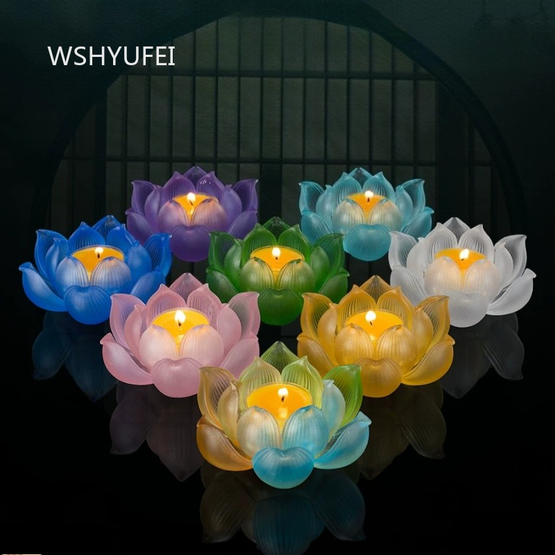 Glass Lotus Candlestick Househ - đánh giá và giá Candle Glass Supplies