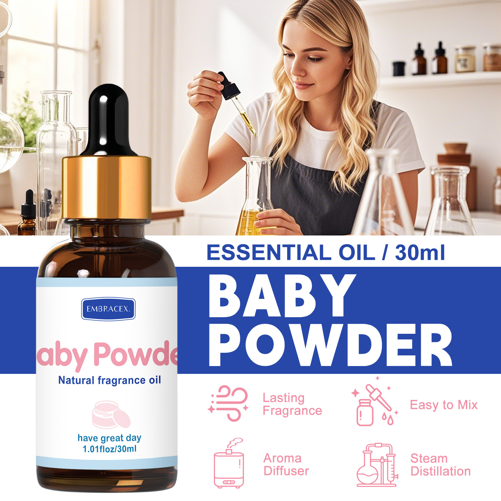 30ml Baby Powder Fragrance Oil - đánh giá và giá Candle Fragrance Supplies