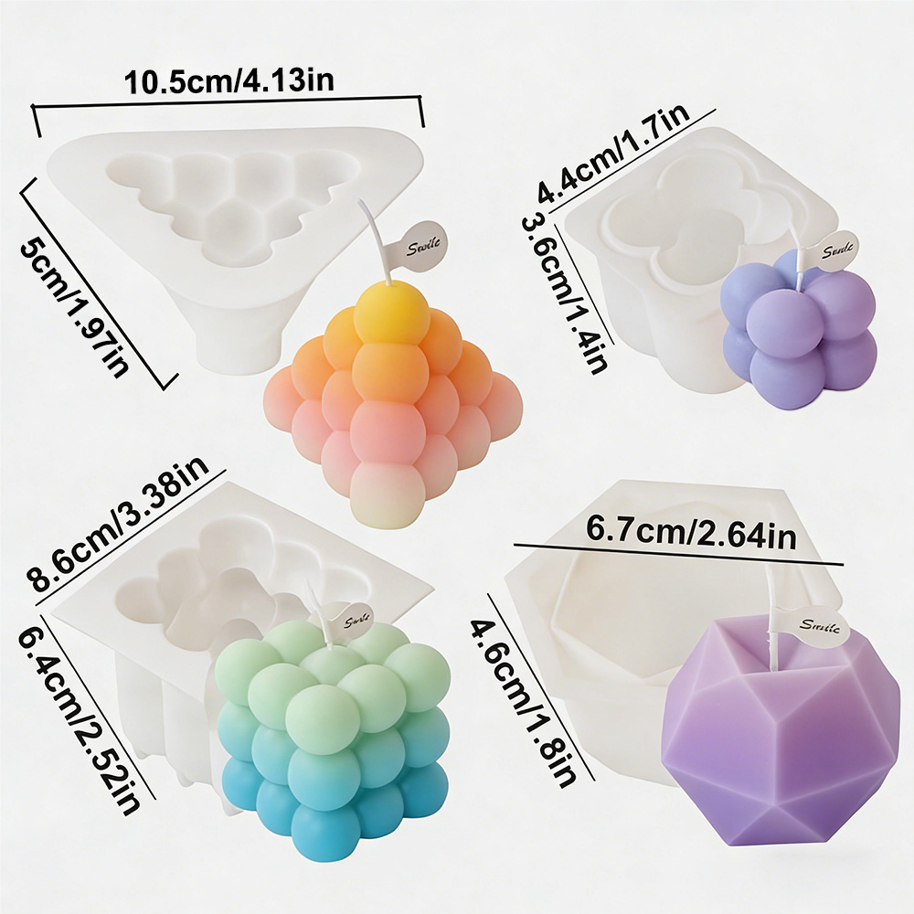3D Bubble Cube Silicone Candle - đánh giá và giá Candle Supplies Kit